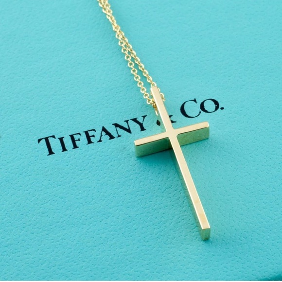 Yellow Gold Metro Cross Necklace 